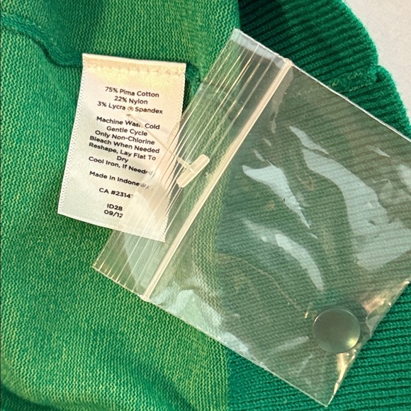 NWT Talbots Green Pima Cotton Three-Quarter-Sleeve Charming Cardigan Size 2X - Picture 9 of 9